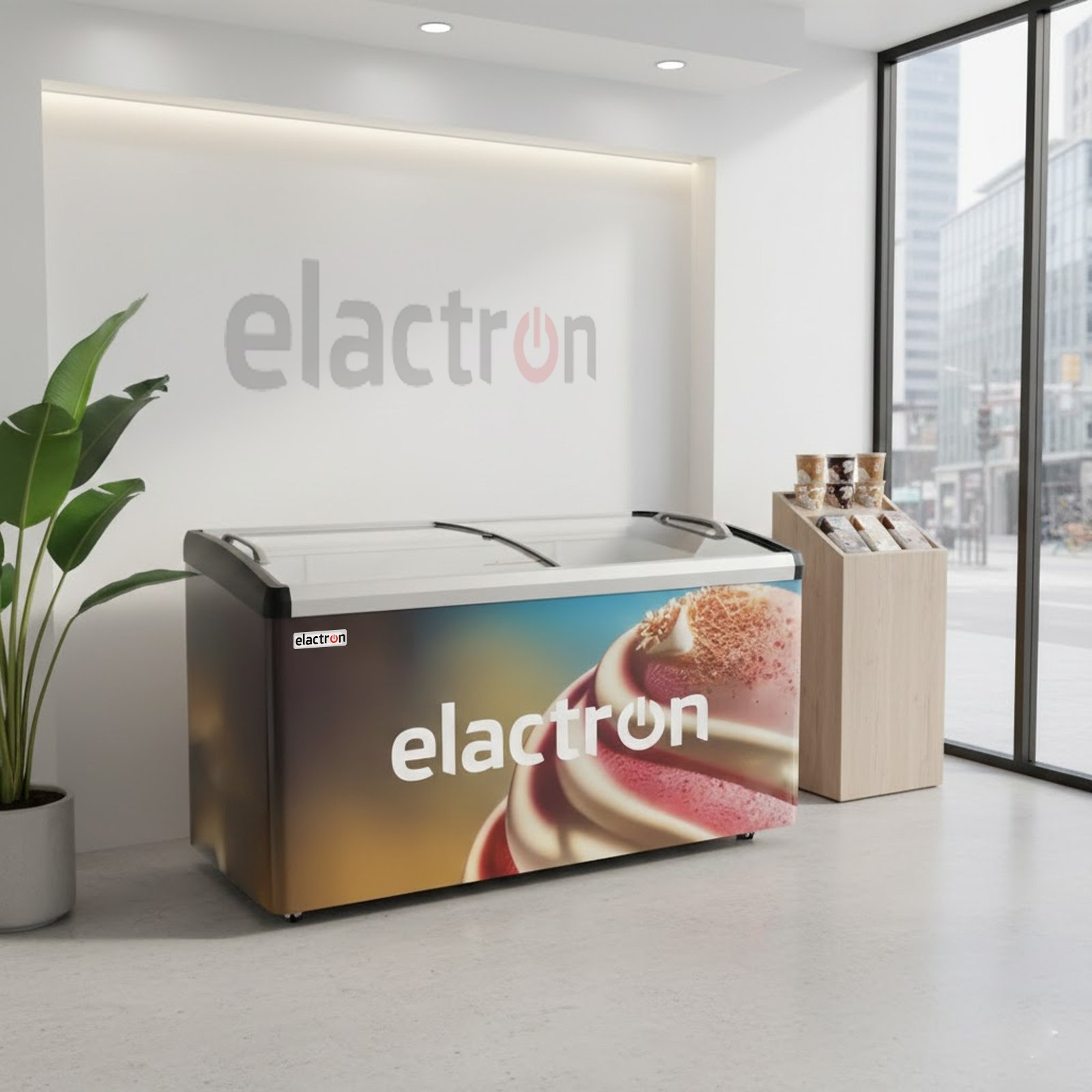 CONGELATEUR ELACTRON HORIZONTAL 700LITRES VITRINE SD569BY