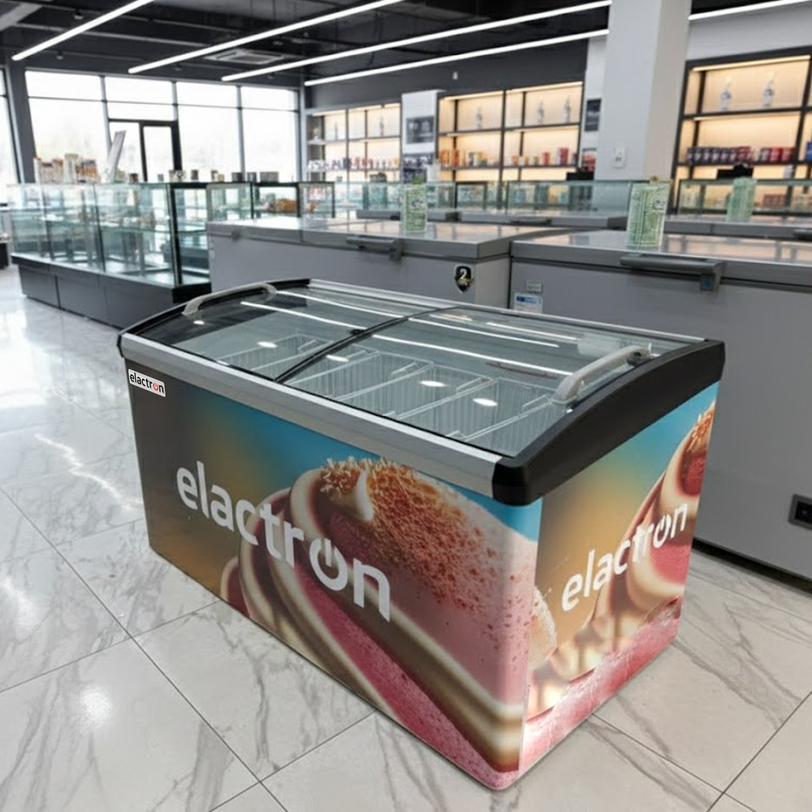 CONGELATEUR ELACTRON HORIZONTAL 700LITRES VITRINE SD569BY