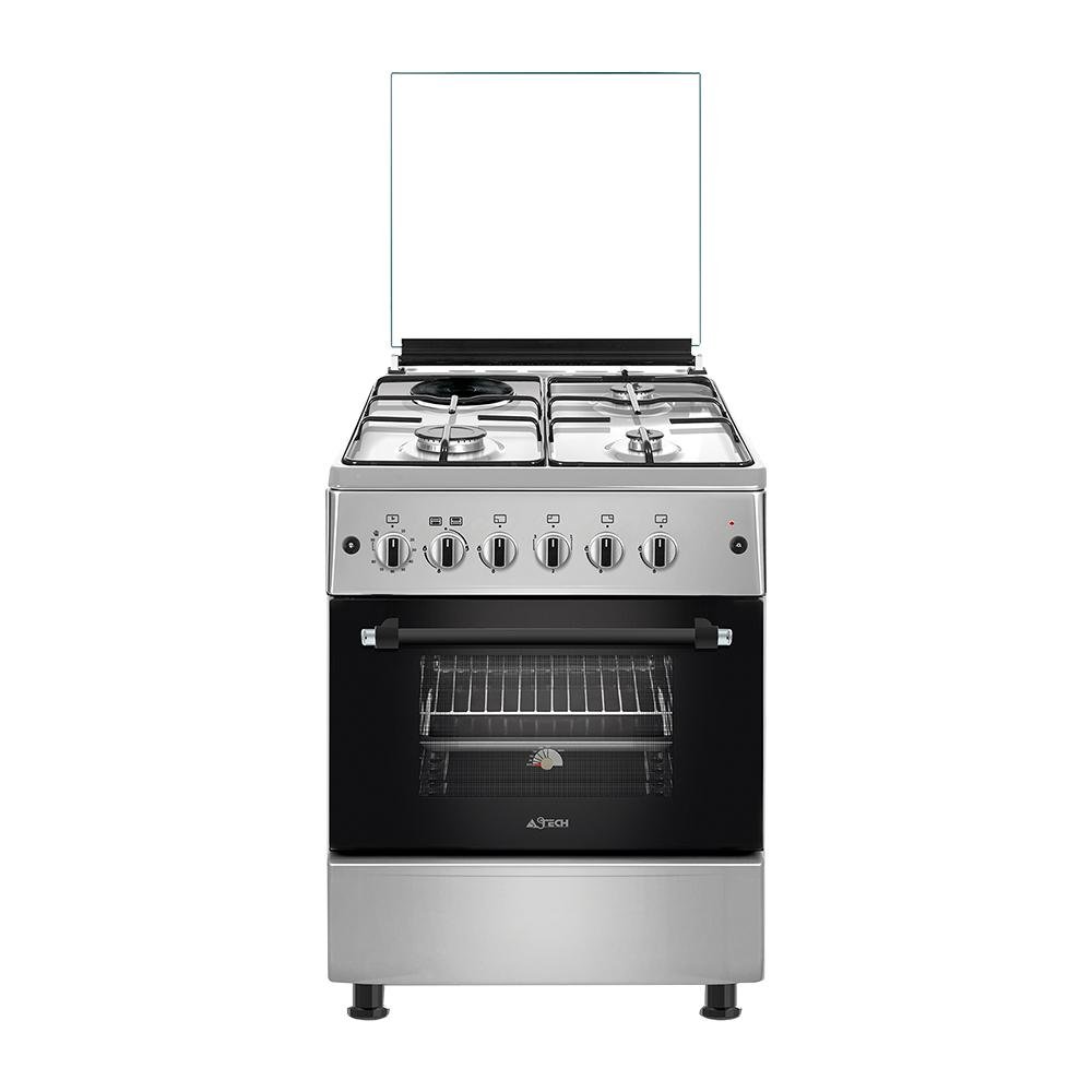 CUISINIÈRE ASTECH 4FEUX 60X60 3FEUX GAZ 1FEUX ÉLECTRIQUE + FOUR À GAZ EL31GEL
