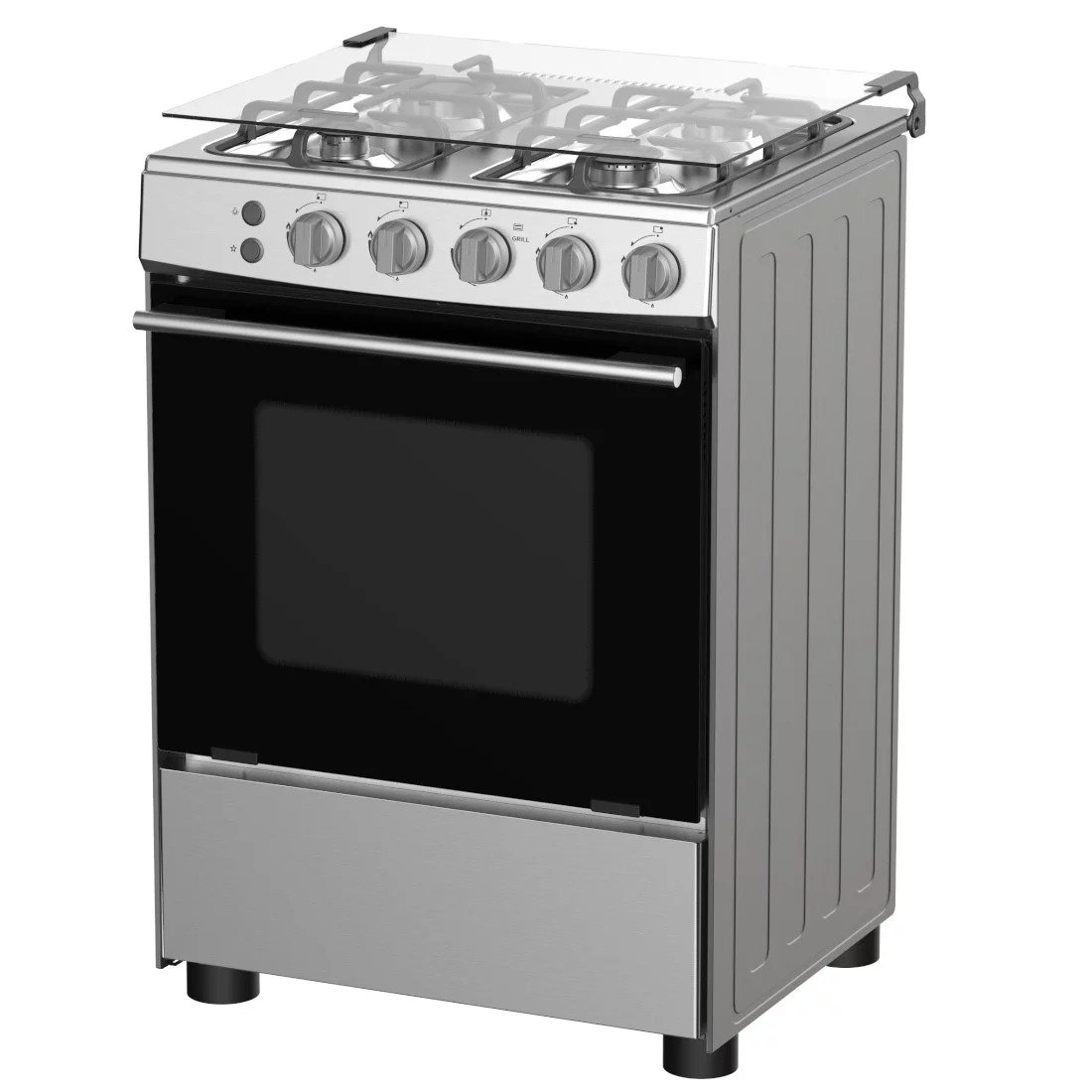 CUISINIERE HISENSE 4FEUX 60X60 A GAZ INOX HFG60121X