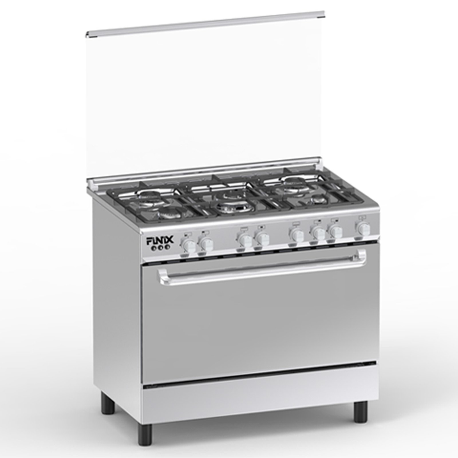 CUISINIERE FINIX 5FEUX 90X60 INOX G95NDM (62V12T2G1X)