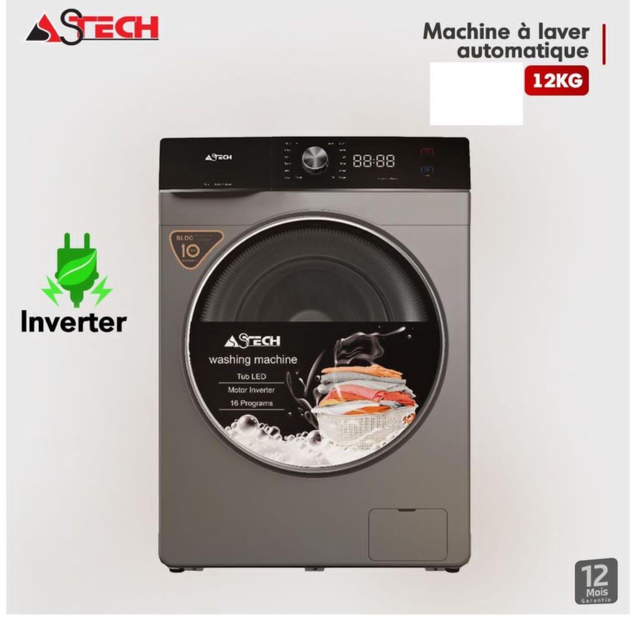 MACHINE À LAVER ASTECH 12KG INVERTER GRIS MLV12FN1210LC