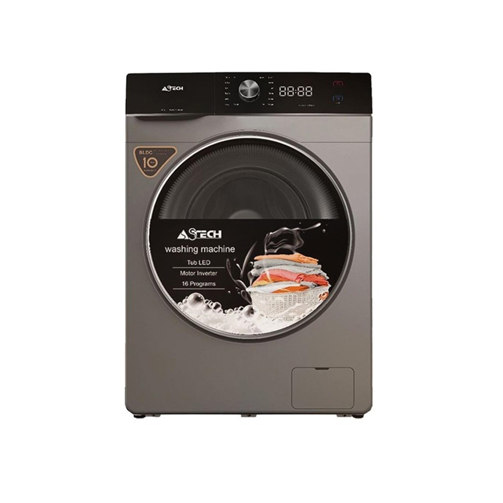 MACHINE À LAVER ASTECH 8KG INVERTER GRIS MLV80BN8INVLC
