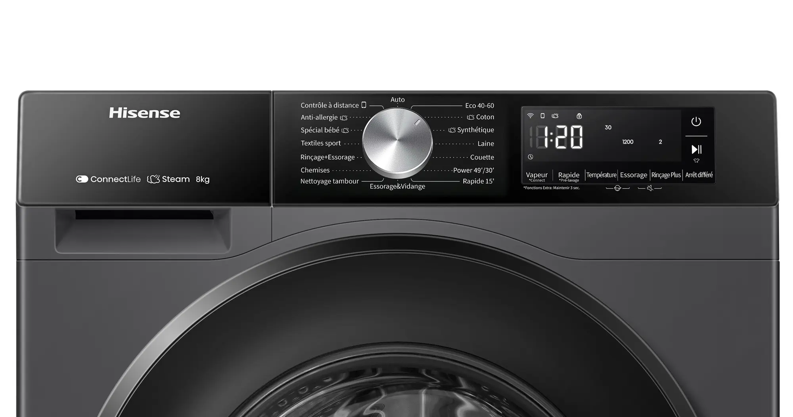 MACHINE A LAVER HISENSE 8KG/5KG SECHAGE FRONT LOAD INVERTER WD3S8043BB