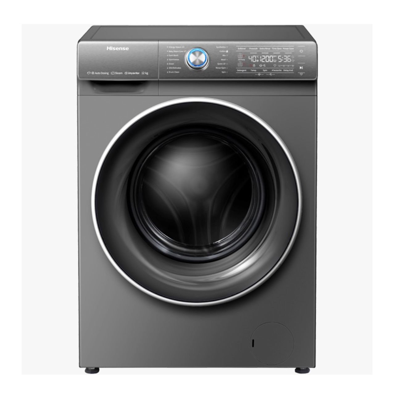 MACHINE A LAVER HISENSE 12KG/8KG SECHAGE FRONT LOAD GRIS WD5S1245BB