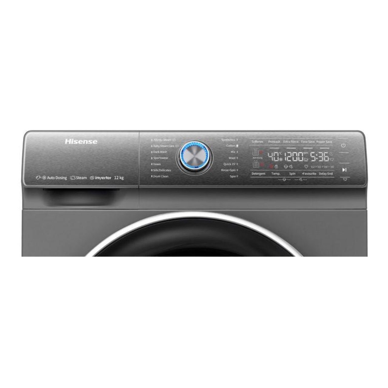 MACHINE A LAVER HISENSE 12KG/8KG SECHAGE FRONT LOAD GRIS WD5S1245BB