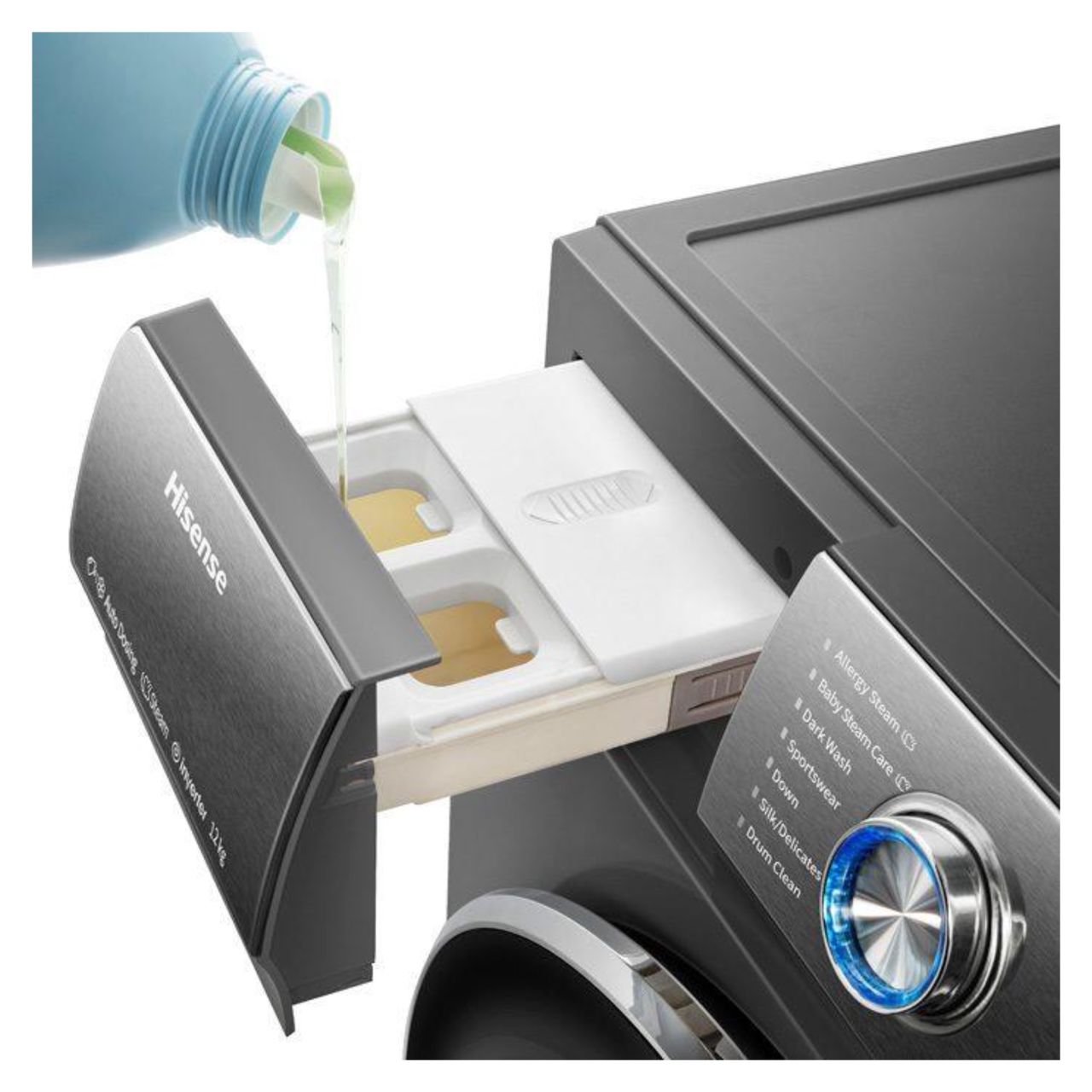 MACHINE A LAVER HISENSE 12KG/8KG SECHAGE FRONT LOAD GRIS WD5S1245BB