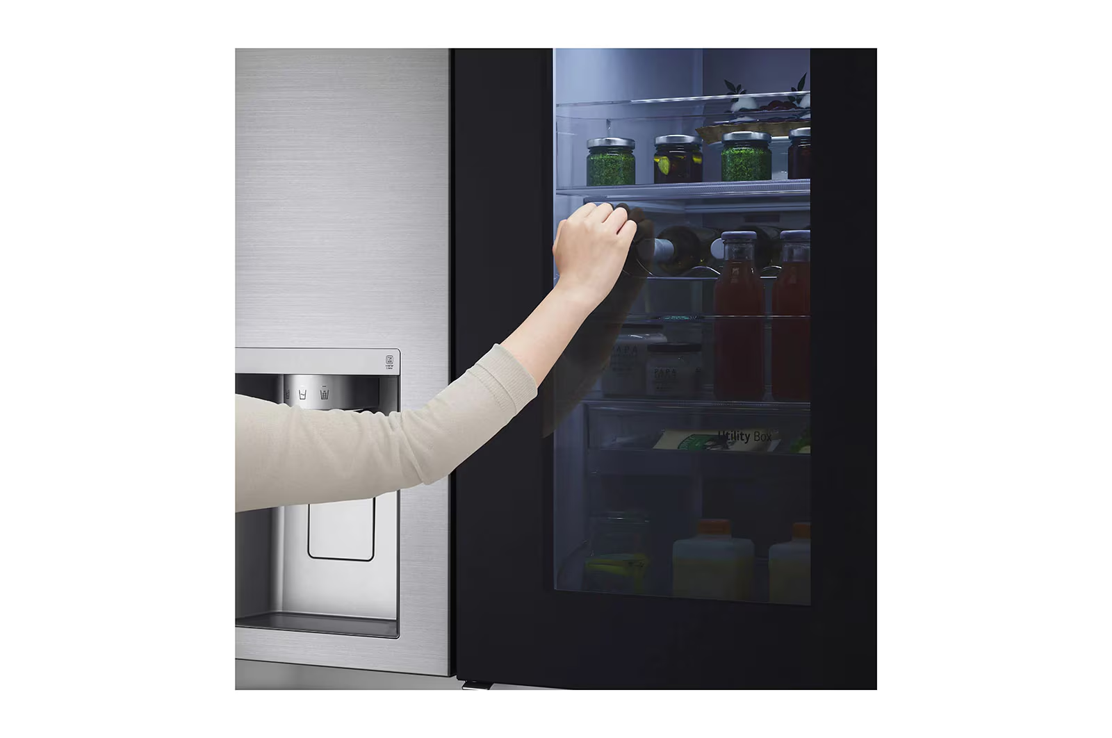 REFRIGERATEUR LG SIDE BY SIDE 2PORTES AVEC FONTAINE GRIS GCX257CSEW
