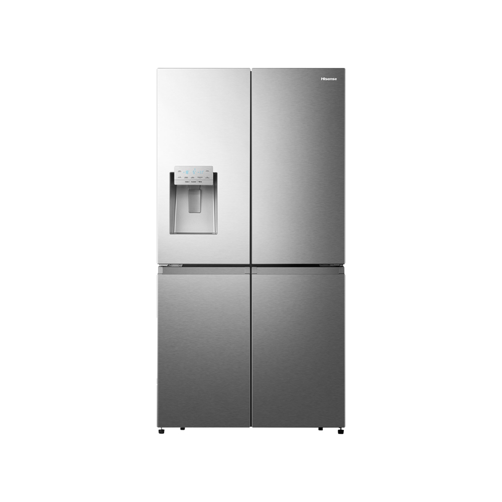 REFRIGERATEUR HISENSE SIDE BY SIDE 4PORTES 628L AVEC FONTAINE INVERTER WIFI INOX RS82WS4SB