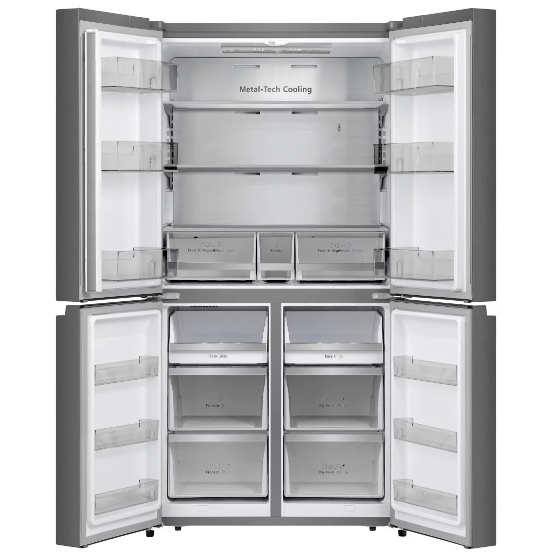 REFRIGERATEUR HISENSE SIDE BY SIDE PORTES 560LITRES VERRE COLORE RC73WC4SW