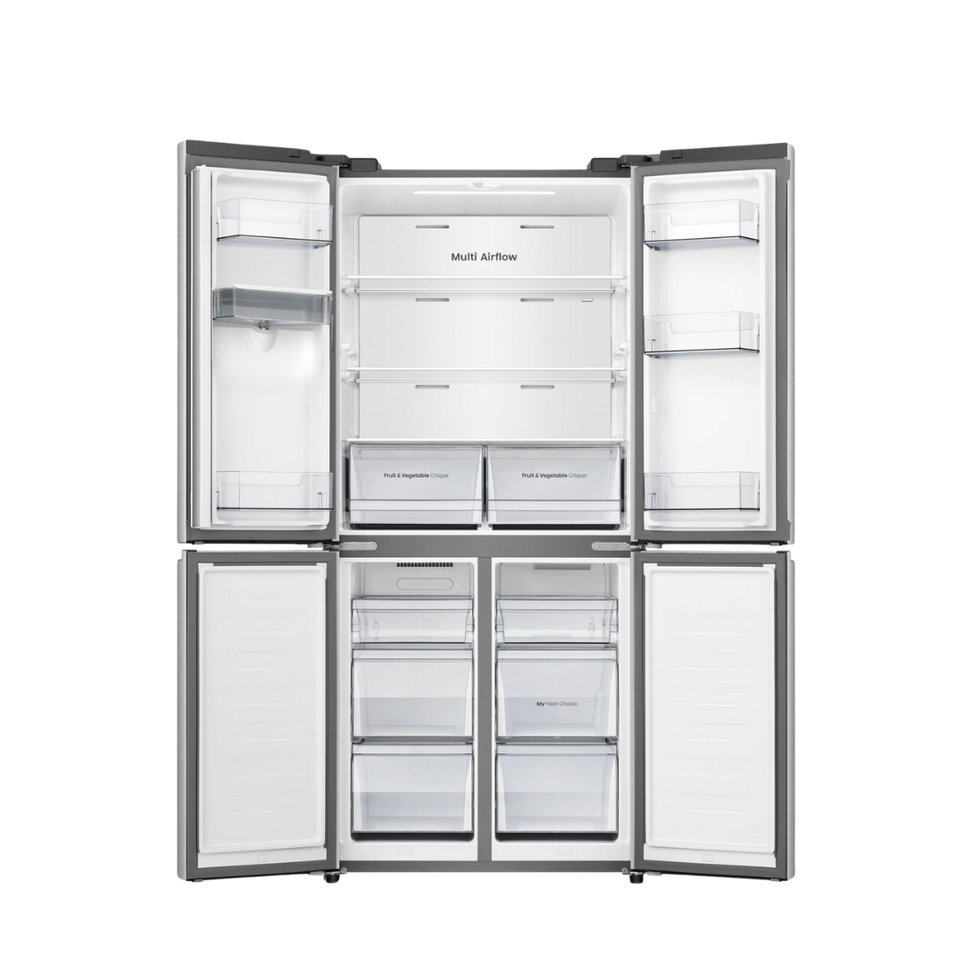 REFRIGERATEUR HISENSE SIDE BY SIDE 4PORTES 470LITRES AVEC FONTAINE INVERTER INOX RQ61WC4SA