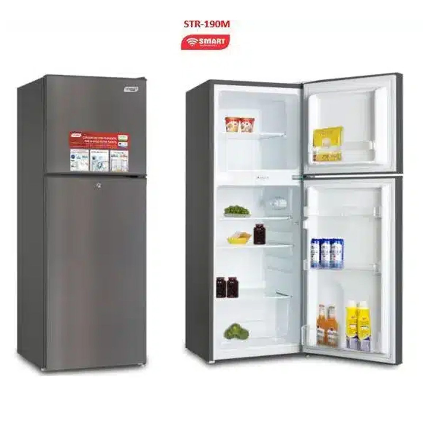 REFRIGERATEUR SMART TECHNOLOGY 2PORTES 160LITRES GRIS STR190M
