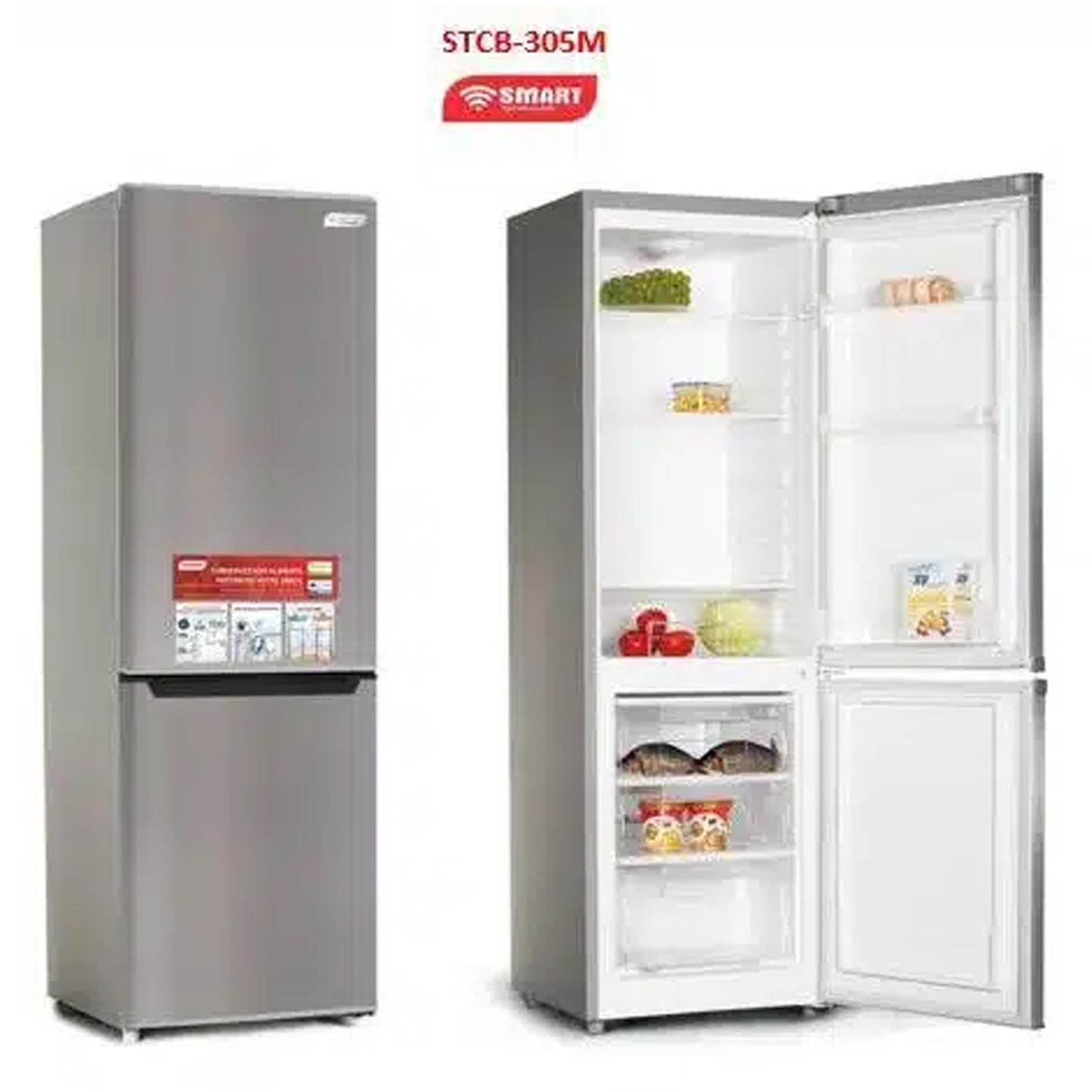REFRIGERATEUR SMART TECHNOLOGY COMBINE 3TIROIRS 270LITRES GRIS STCB305M