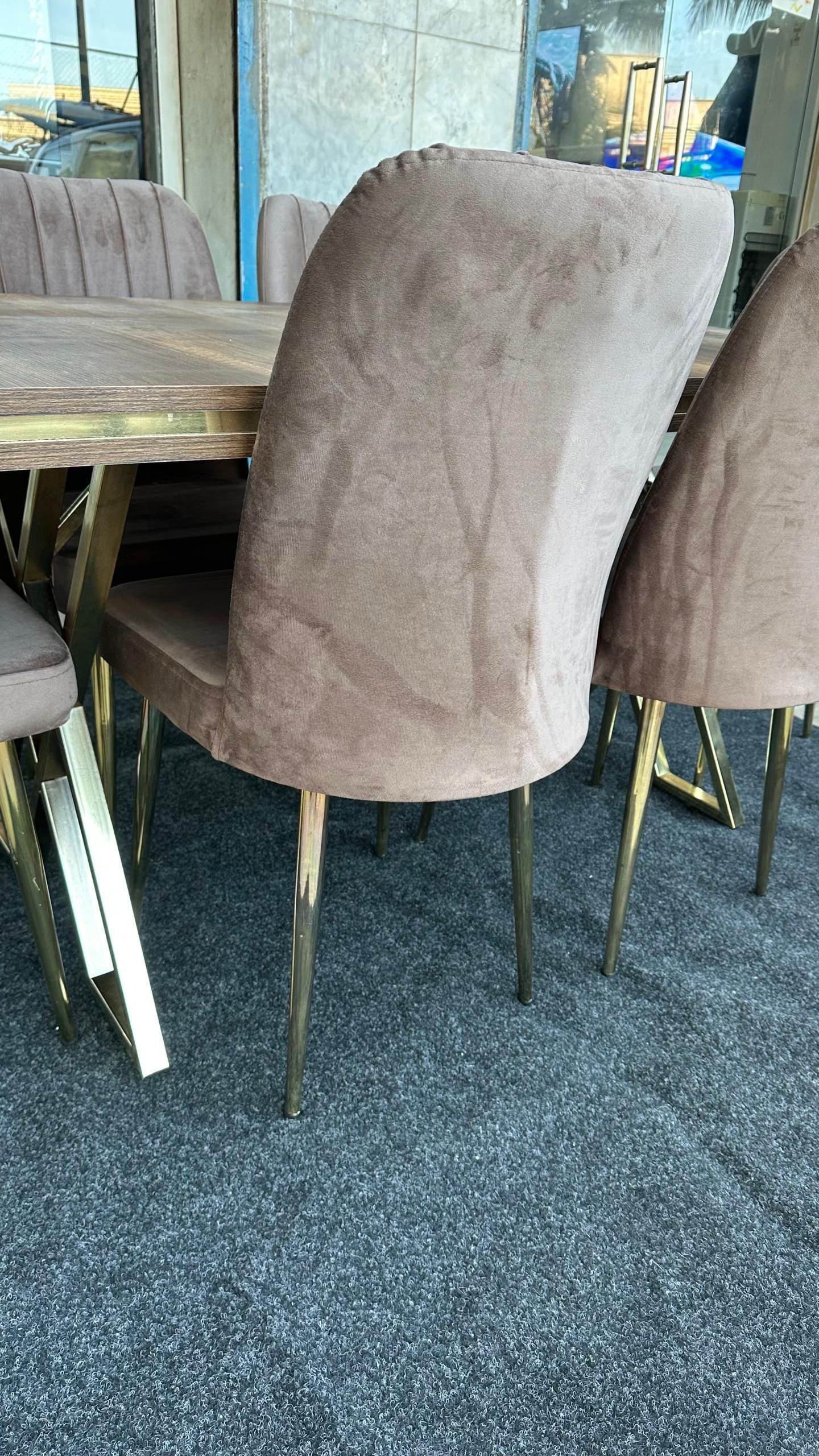 TABLE A MANGER 6PLACES 80X140 METALIQUE RECTANGULAIRE MARRON BAROK