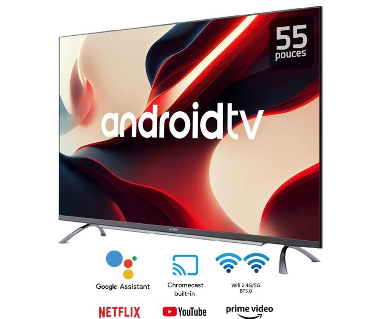 TELEVISEUR ASTECH 55' QLED SMART GOOGLE TV 4K 55GX350QD