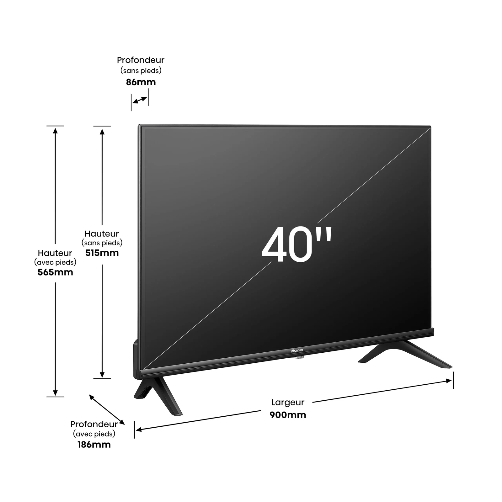 TELEVISEUR HISENSE 40'' LED SMART VIDAA 40A4K